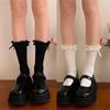 1 Pair Ruffle Ankle Socks Sweet Frilly Socks Ballet Socks for Girls with Bows Lace Top Sock Princess Style Dress Socks