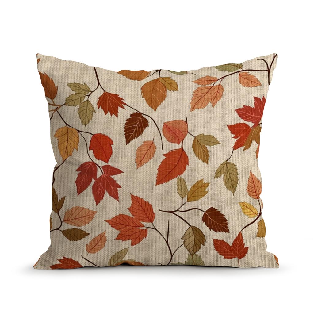 45X45Cm Maple Leaves Pillowcase Imitation Of Linen Cushion Case 100% Polyester Living Room Bedroom Sofa Home Room Decoration