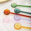 6 Pieces Colorful Glass Spoons Handcrafted Teaspoon for Dessert Presentation Use Practical Kitchen Tool