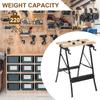 Portable Workbench Imprinted Ruler and Protractor Scale, Folding Sawhorse/Worktable and 4 Bench Dogs for Woodworking Projects
