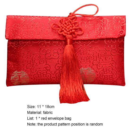 Hochzeit Umschlag Blickfang Zarte Textur Stoff Chinesische Rote Umschläge Geschenkkarte für Neujahr