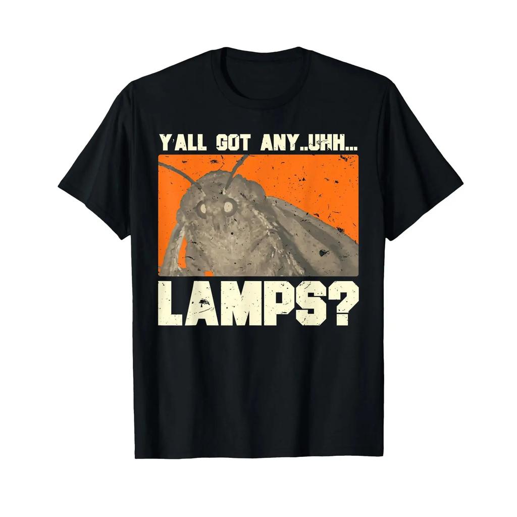 Yall Got Any Uhhh Lamps Moths Meme T Shirt Vintage Washed Comfortable Casual Designer Clothes Versatile Breathable Fashion