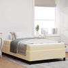 Box Spring Bed Cream 120 x 190 cm Fabric