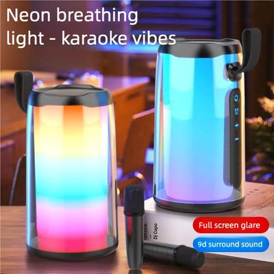 Karaoke Party Speaker with 2 Wireless Microphones for Adults and Kids,LED Light Show,HD Sound,Deep Bass,Support AUX/USB/TF