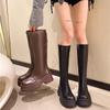 Autumn Women'S Rubber Boots Women Shoes Woman Winter Shoes Low Heels Booties Round Toe Rain Mid Calf Long Boots Botas De Mujer