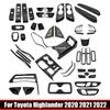 For Toyota Highlander ABS Carbonfiber Look Window Lift Swtich Trument Console Gear Water Cup Air Vent Trims