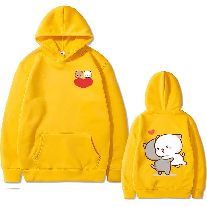 Cartoon Couple Graphic Hoodies for Women Men Clothing Cute Anime Printed Hooded Pullover Long Sleeves Fleece Streetwear