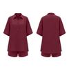 Women's Linen Two-Piece Set: Short-Sleeve Shirt & Loose Pants (2026)