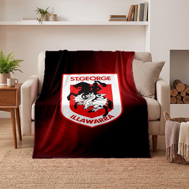 St George Illawarra Dragons Soft Warm Flannel Blankets Comfortable Blanket for Home Decoration Gifting
