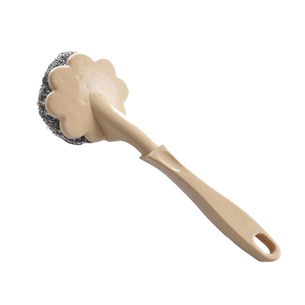 New Long Handle Cleaning Ball Oil Removal Non-stick Oil Steel Wire Ball Brush Multi-function Pot Washing Brush Kitchen Accessory