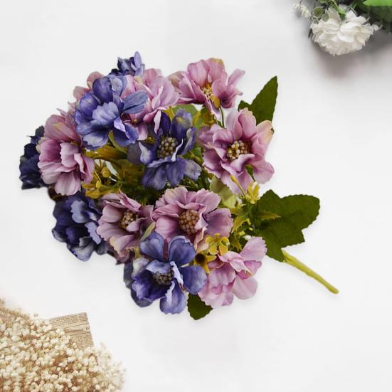 Fake Flower Useful Anti-fade Clear Texture Simulation Flower DIY Bridal Bouquet 6 Forks Artificial Cherry Blossom Artificial Flower