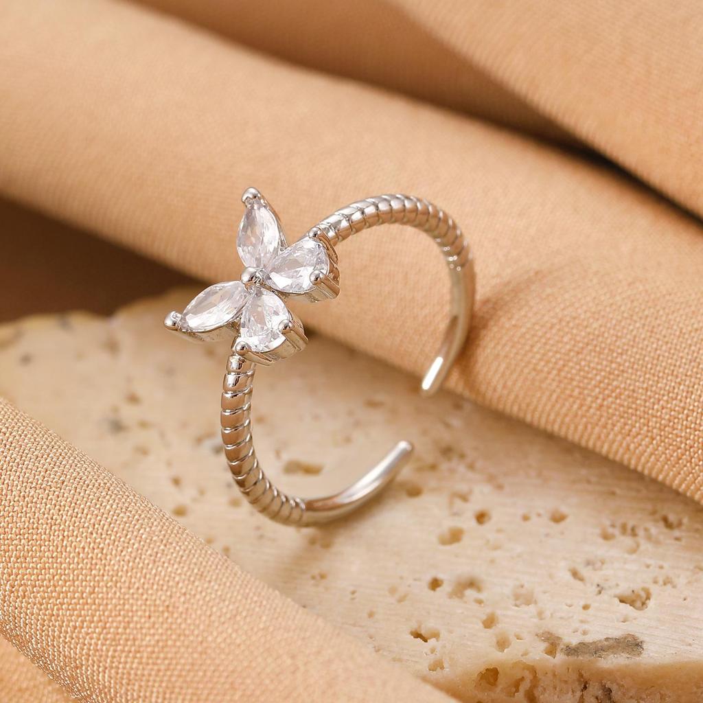 High-End Cross-Border Fashion Bow Ring for Women - European & American Style Open Index Finger Accessory