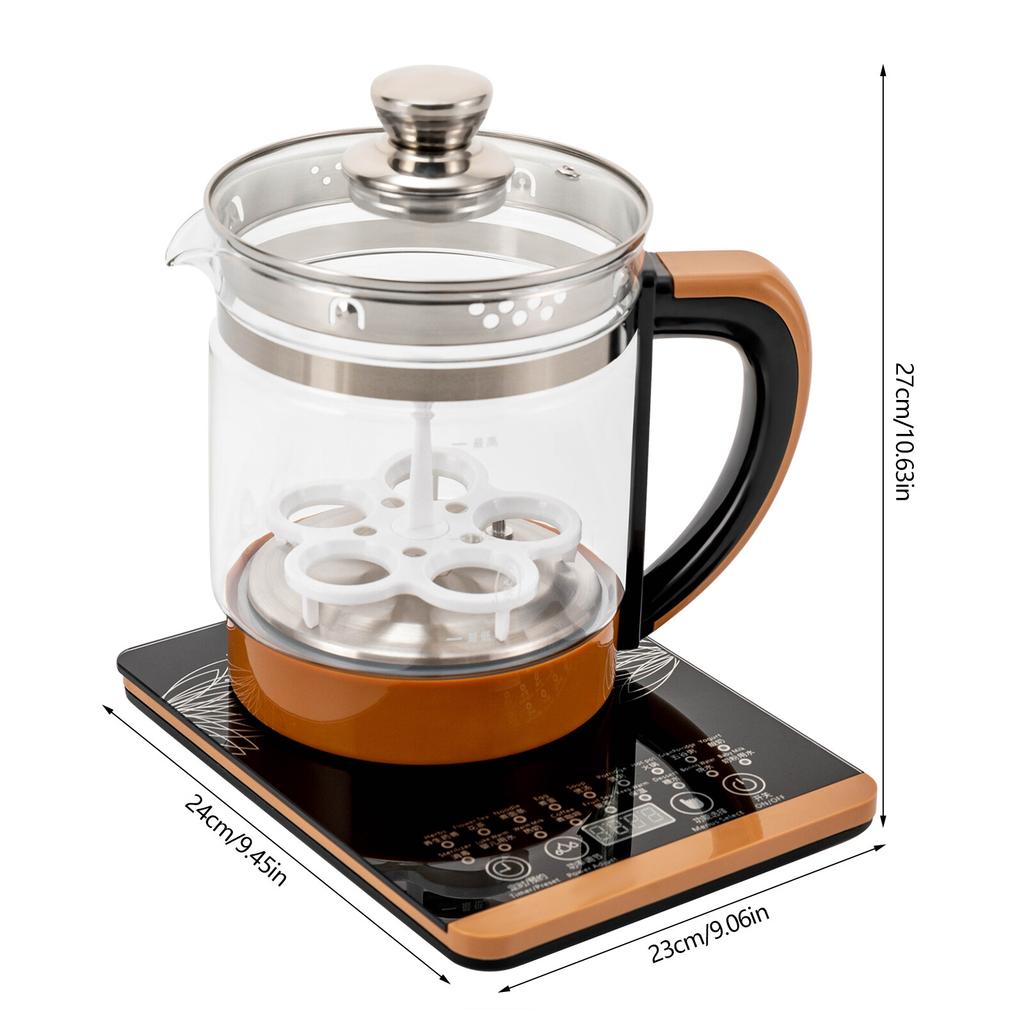 1.8L Electric Glass Kettle for Home Office Tea Maker with Removable Infuser 18 Modes Keep Warm 800W