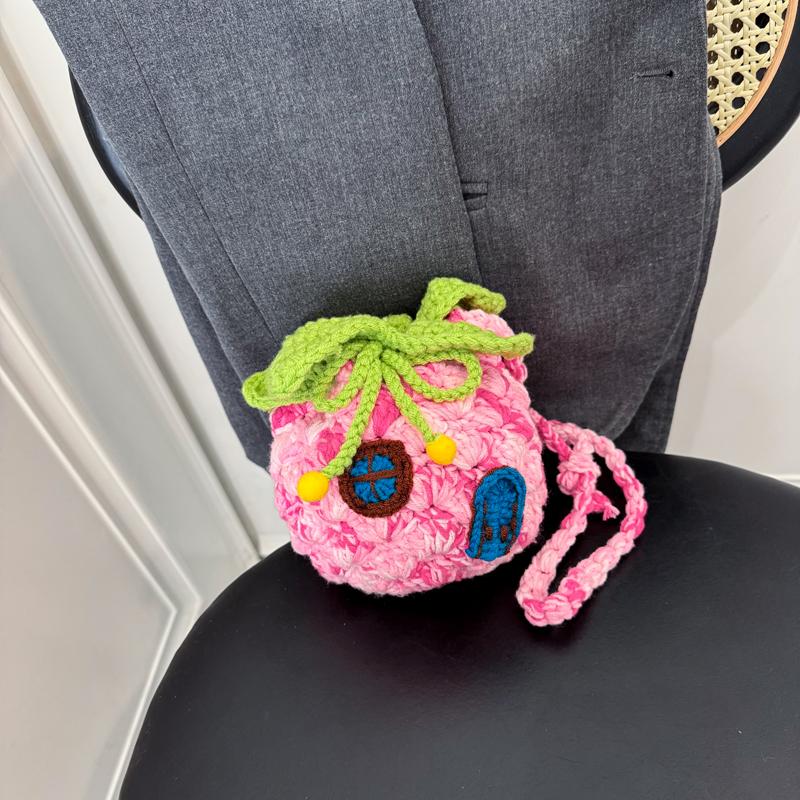 New Ladies Knitted Bag Cute Woven Shoulder Crossbody Small Bag Casual Women's Bag