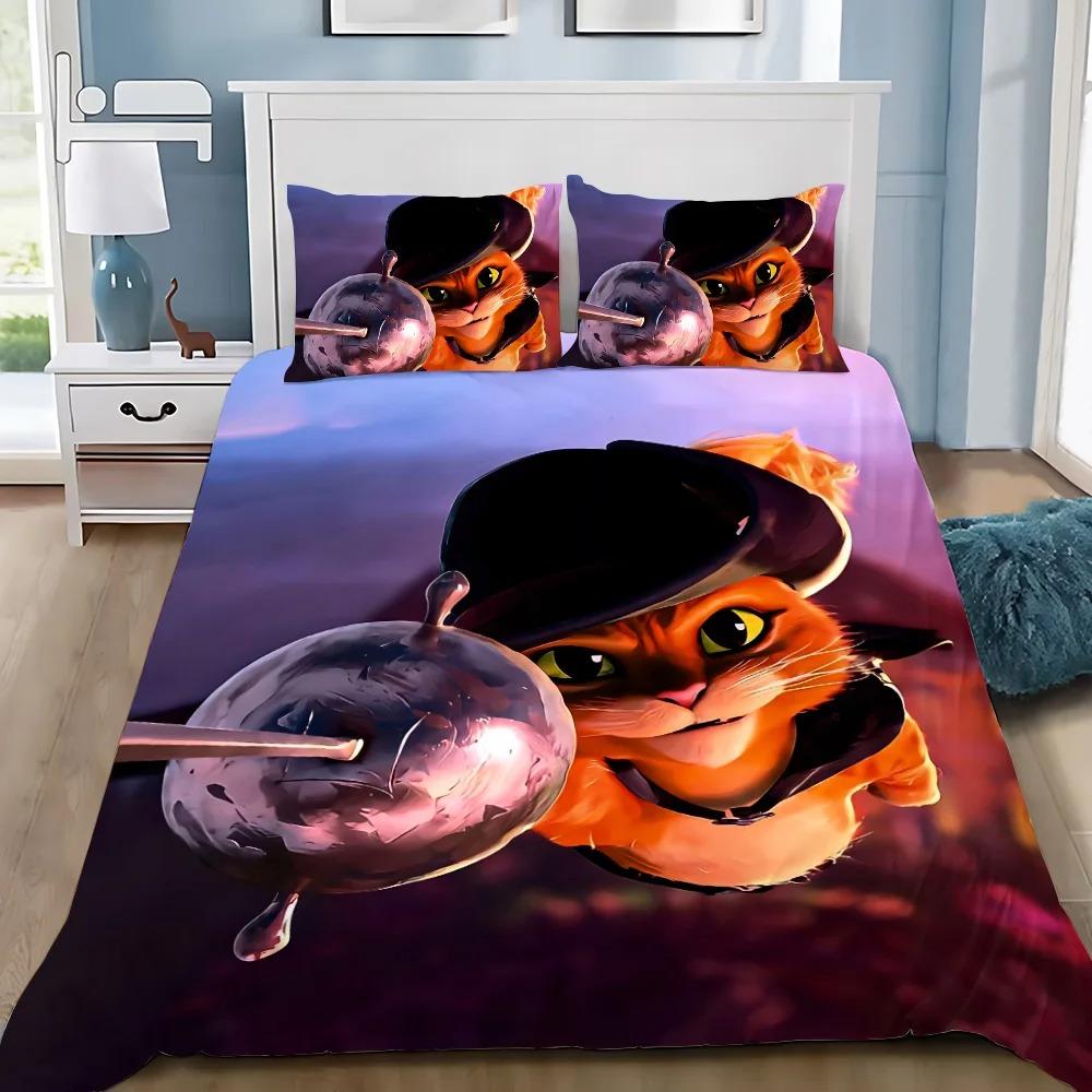 Cartoon Esel Bettbezug Kissenbezug Stiefel Katze Bettwäsche Set Erwachsener Junge Mädchen Schlafzimmer Dekoration Kinder Einzel Doppel Große Größe