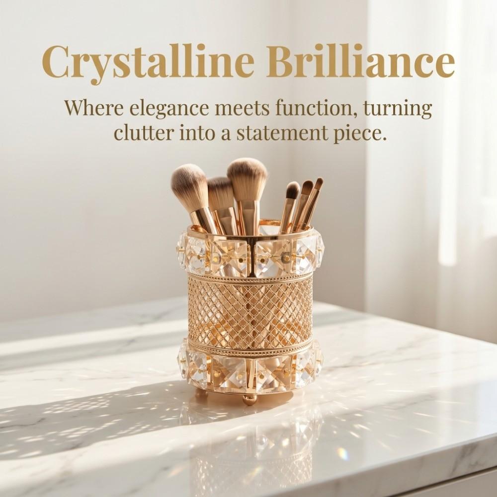 Crystal Cosmetics Brushes Storage Cup Elegant Cosmetic Storage Box Personalized pen holder  Makeup