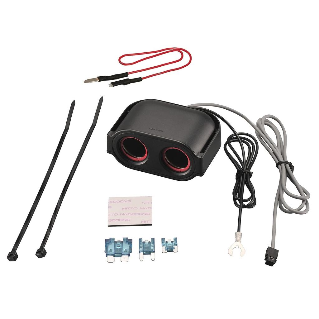 Carmate Car Fuse with Locking Mechanism for Convenient Dash Cam Installation Socket, CZ483, 2-Port,