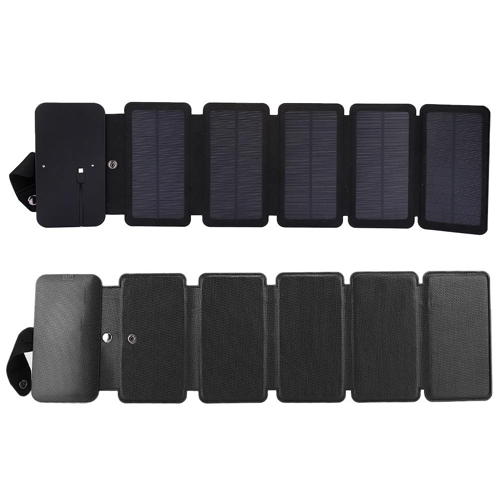 Outdoor Faltbares USB-Solarpanel Mobile Bank Smartphone Netzteil Ladegerät SchwarzSchwarz
