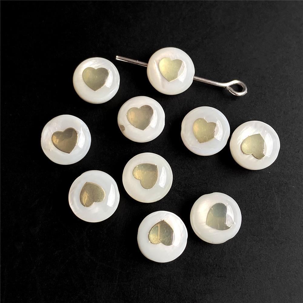 Shell Bronzing Moon Star Hearts Bead Charm Round White Freshwater Pearl of Shell Bead for Jewelry Making Diy Necklace Accessory