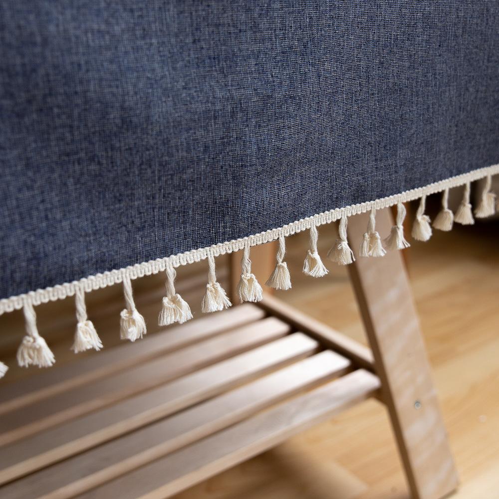 Tablecloth Nordic Ins Style Home Dining Cloth Fringed Solid Color Fabric Cotton And Linen Cover Cloth Hotel Home Restaurant Tablecloth