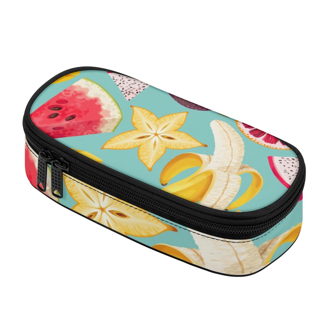 Pencil Pouch Large Capacity 300D Polyester Secure Zipper Closure with Main Compartment Mesh Pocket and Pen Slots for Boys Girls