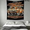 Vintage-style Muscle Car Pattern Home Decor Tapestry, Wall Hanging, Decorative RV Wall Cloth.XGT0914337