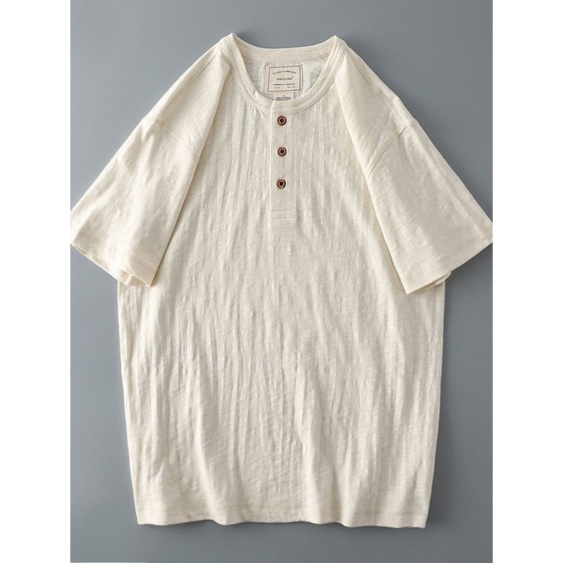 Trendy Slub Cotton Men Short Sleeve Export Export T-Shirt
