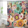 Flerfärgad Blomkonst Blommig Duschdraperi Badrum Dekorativ Vattentät Tvättbar Duschdraperi 180x180cm