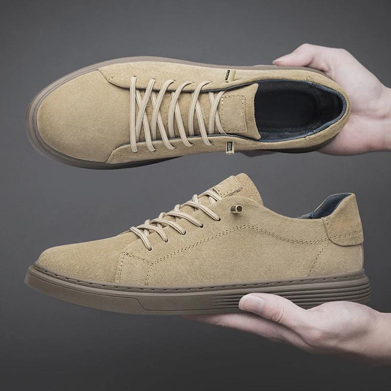 Italienska Herr Utomhus Antihalk Helt Tillverkade Oxford-skor Äkta Läder Platt Designade Bräde-skor Retro Casual Läder Gångskor