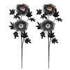 1/2/3Pcs Halloween Artificial Eyeball Flower with Black Maple Leaves Spooky Gothic Fake Silk Flower Home Table Centerpiece Faux Rose Decoration