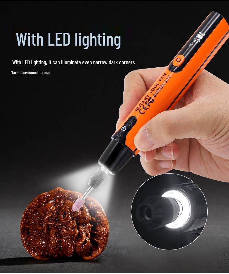 Handheld Electric Grinding Pen with Light & Digital Display for Carving, Polishing & Drilling