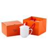 Gold Painted Jingdezhen Ceramic Cup with Lid - High Temp Bone China Tea Cup for Business Meetings and Home