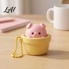 Portable Desk Toy Potted Pig Clicker with Bead Chain Clicky Button Fidget Finger for Stress Relief Backpacks School Bags Decor