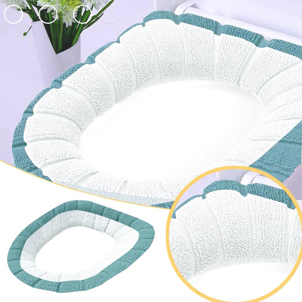 Winter Warm Toilet Seat Pad Bathroom Toilet Pad Washable Toilet Warm Fittings