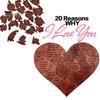 Love Heart Puzzle Reasons Why I You Gift for Boyfriend Girlfriend Husband Wife Romantic Fine Carved Wooden in Wood Box 20 Couples Gifts Valentine's