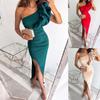 Vestido Sexy Eslitado Ajustado Europeo y Americano 2023 – Vestido de Noche Envolvente Colorido para Mujer