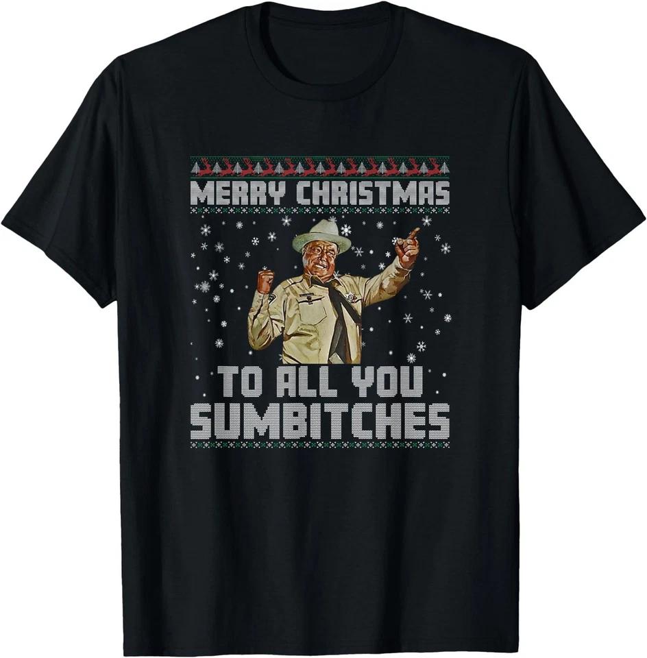 

Merry Christmas to All You Sumbitches Ugly Sweater Style T-Shirt 2XL