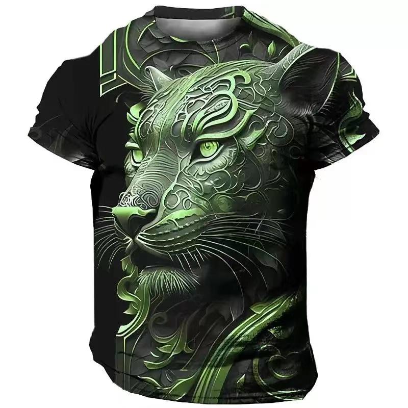 Men's Lion 3D Print T Shirts Y2K Hip Hop Streetwear Summer Casual T-shirt Animal Graphic Top Harajuku Tees Sale Man Short Sleeve