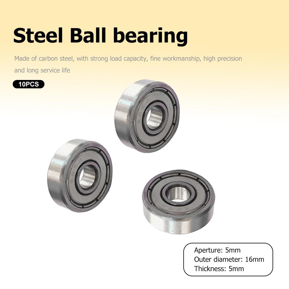 10pcs/lot Ball Bearing 625ZZ 5x16x5mm Carbon Steel Bearings 607 623 626  688 685 687 608 for Scooter Free shipping