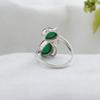 Green Onyx Silver Cat Ring, Gifts For Her, 925 Sterling Silver Handmade Jewelry, Silver Animal Jewelry, Women Ring Ar8926