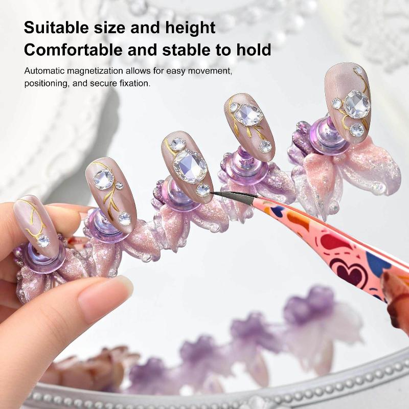 5Pcs/Set Aurora Butterfly Magnetic Nail Tip Display Stand For Manicure Press-On Nails Training Gel Nail Polish Nail Tip Display
