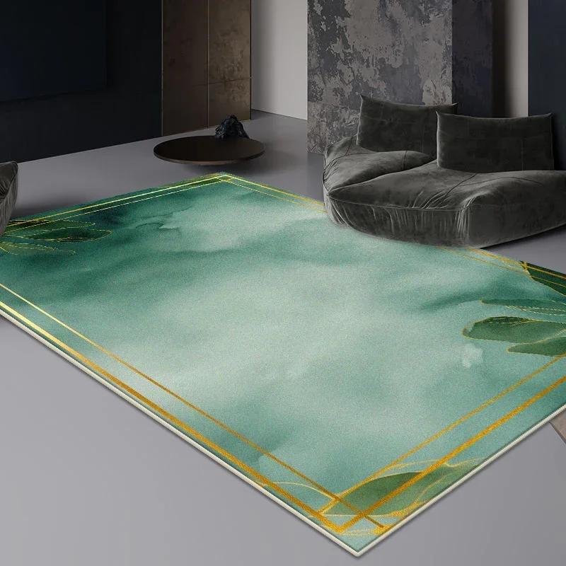 Green Minimalist Area Rug for Living Room Bedroom Beside Bed Large Non-Slip Floor Mat