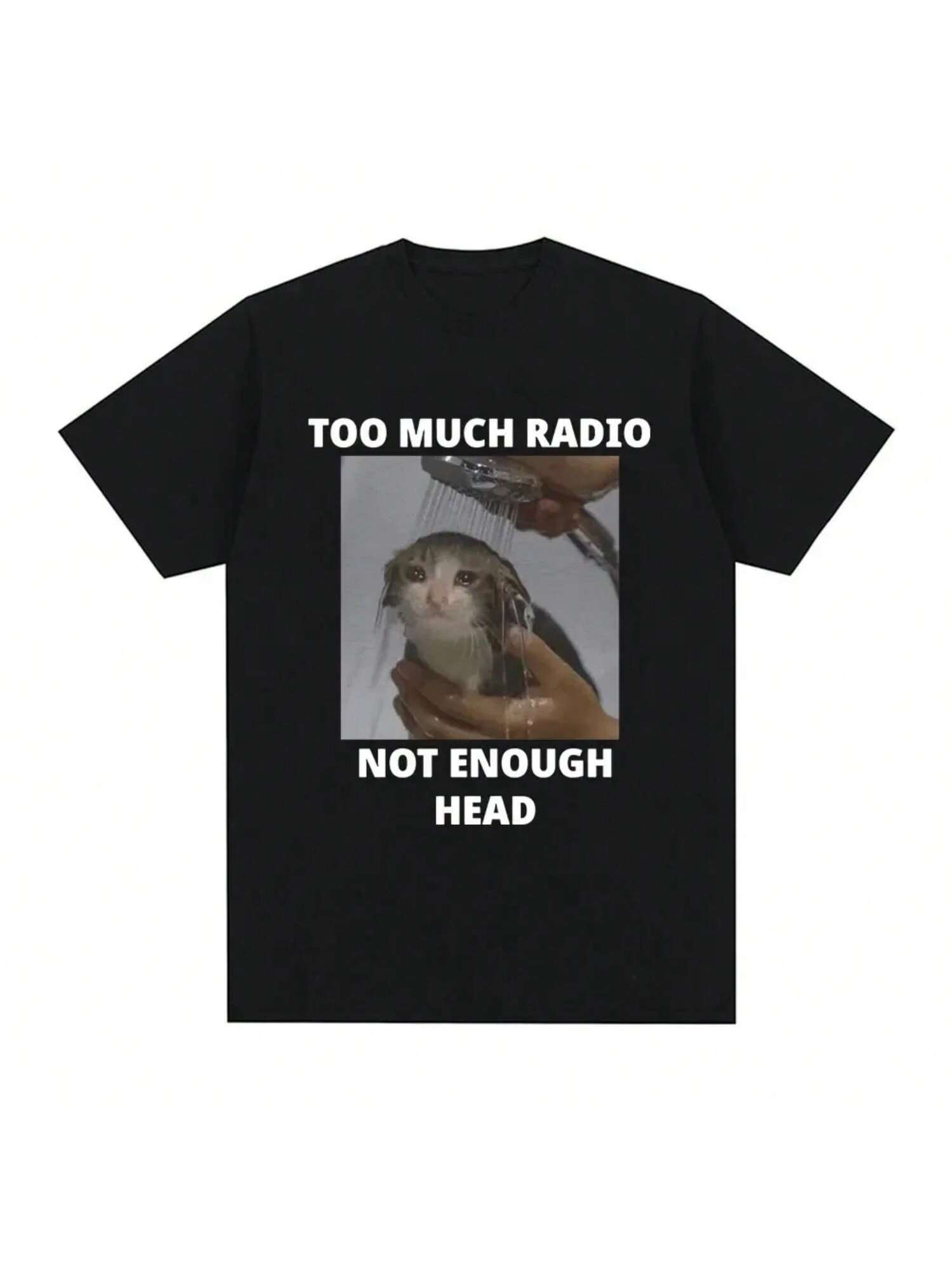 Too Many Radiosnot Enough Funny Cat Pattern T-Shirt Wounisex s Casual Short Sleeved T-Shirtstreet Wear S разноцветный