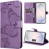 Flip Case - BOOLING - for Samsung Galaxy S26 - Synthetic Leather - Purple Butterfly Pattern