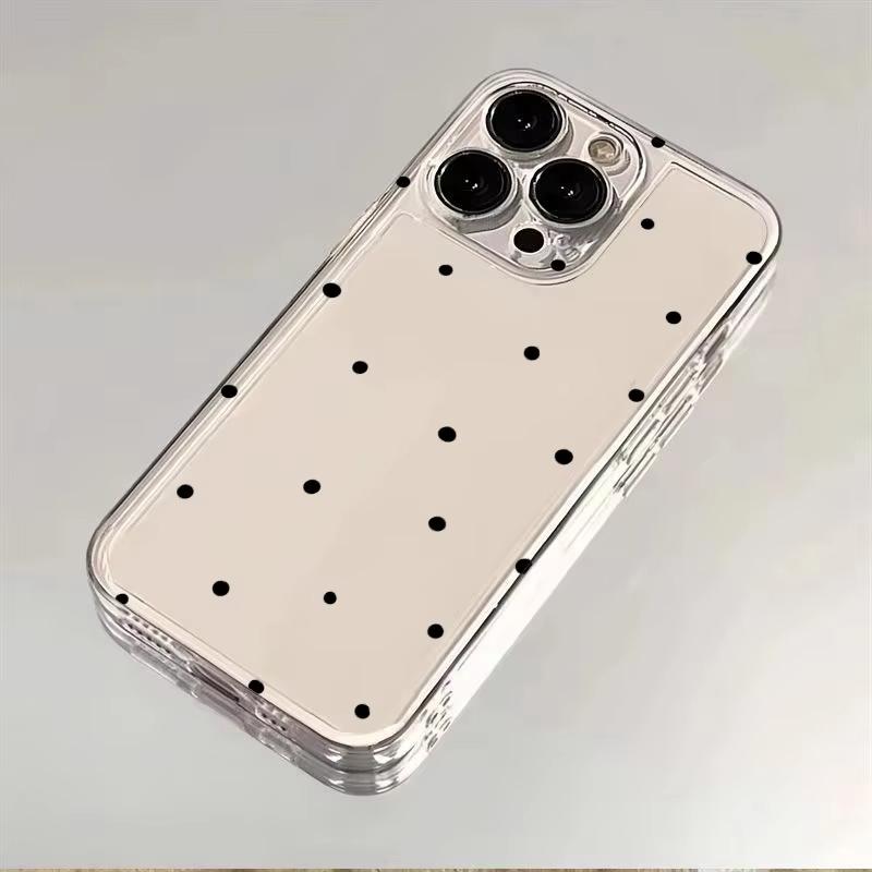 Simple Black Small Dot Transparent Phone Case for Samsung Galaxy S21 S22 S23 S24 S25 Ultra Plus FE Note 20 Soft Cover