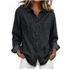 Women's Casual Long Sleeve Denim- Shirt with Stand Collar for Everyday Wear