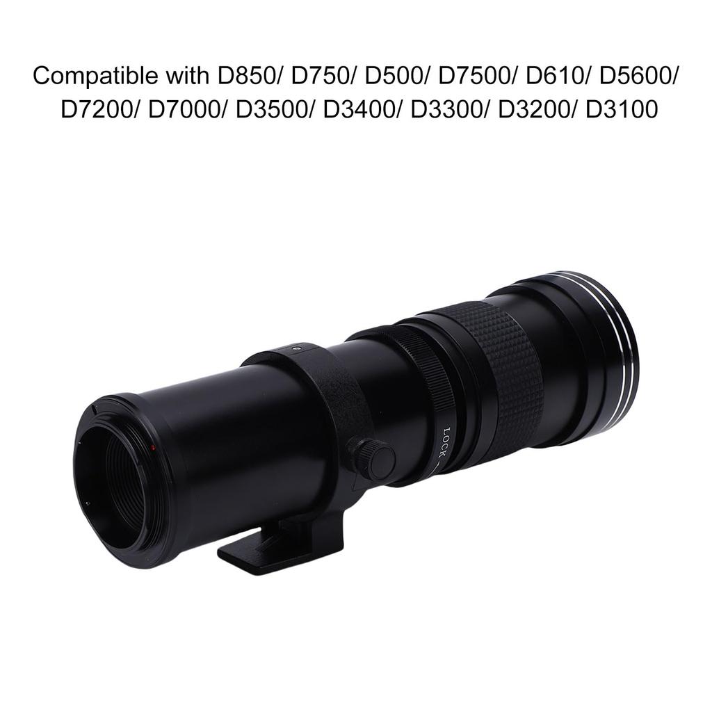 Acogedor Telephoto Manual Focus Zoom Lens for and D3100 420-800mm Lens, F8.3-16 D500, D610, D7200, D7000, D3500, D3400, D3300, D3200,