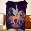 Cartoon S-Star U-Unicorn Throw Flannel Throw Blanket, Lightweight Cozy, Durable Washable cute Cool