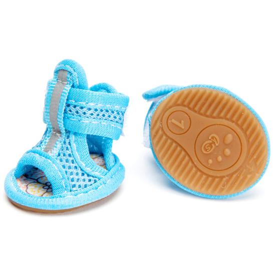 4 Stuks Huisdier Schoenen Effen Kleur Antislip Rubberen Zool Hond Sandalen Schoenen voor Buiten