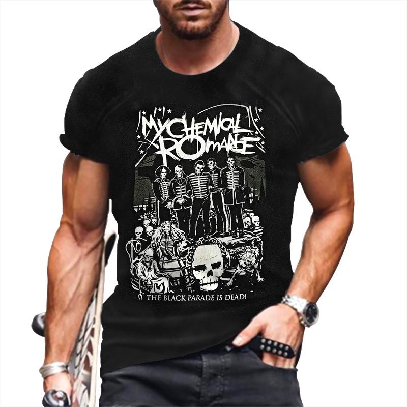 T-Shirt mit 3D-Buchstabendruck für Herren, Tier-T-Shirts, Wolf, große Größe, kurzärmelig, lässiges Oberteil für Herren